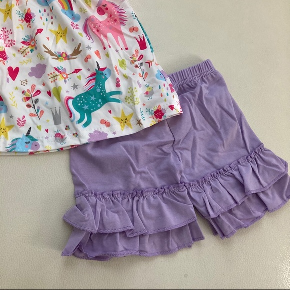 Unicorn 🦄 Cute Ruffle shorts set - Picture 4 of 6
